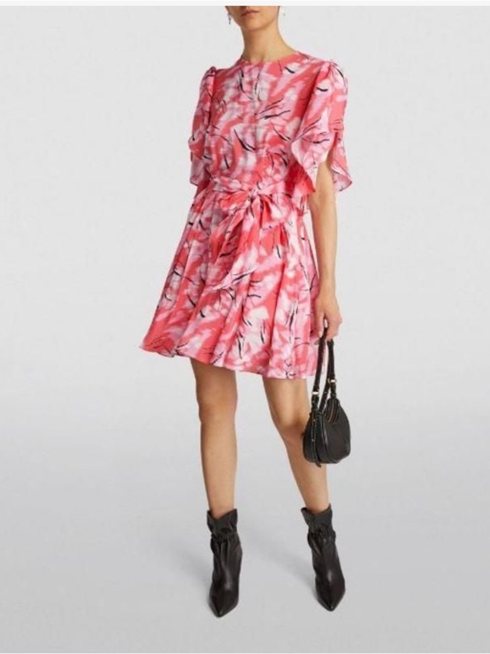 Claude Pierlot Rabanel Floral-Print Silk Mini Dress Small MSRP$340 100% Silk